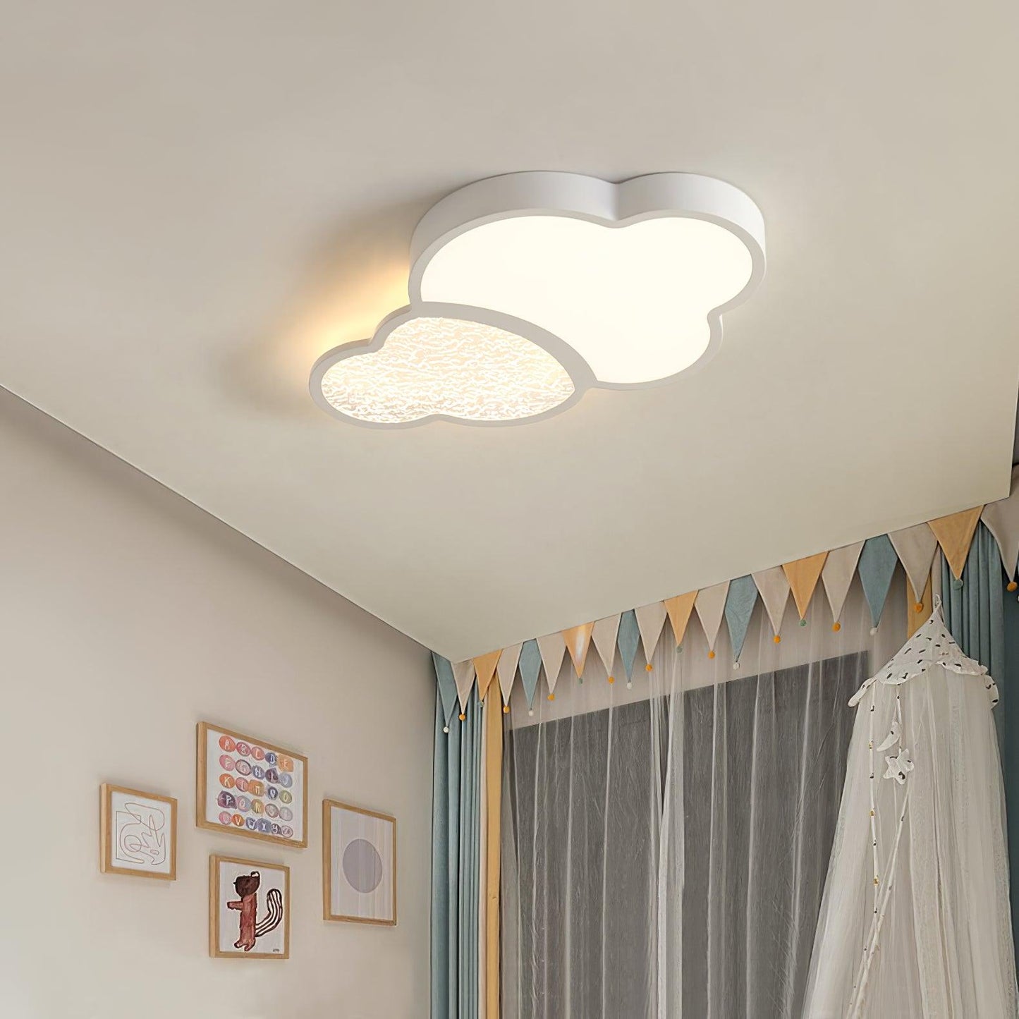 Cloudy Flush White LED Ceiling Light