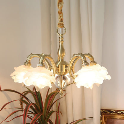 Curved Rod Floral Chandelier