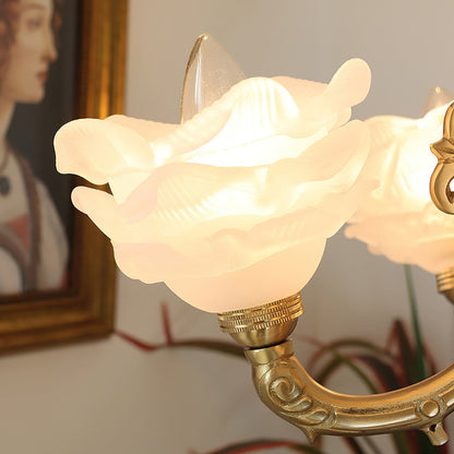 Curved Rod Floral Chandelier
