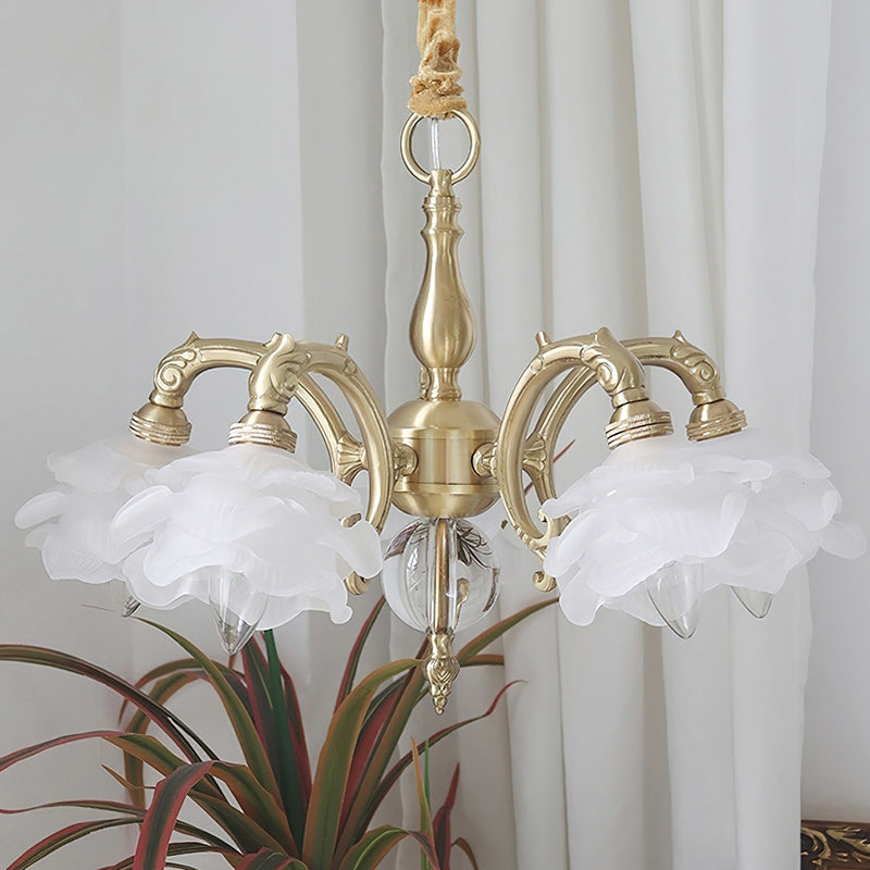 Curved Rod Floral Chandelier