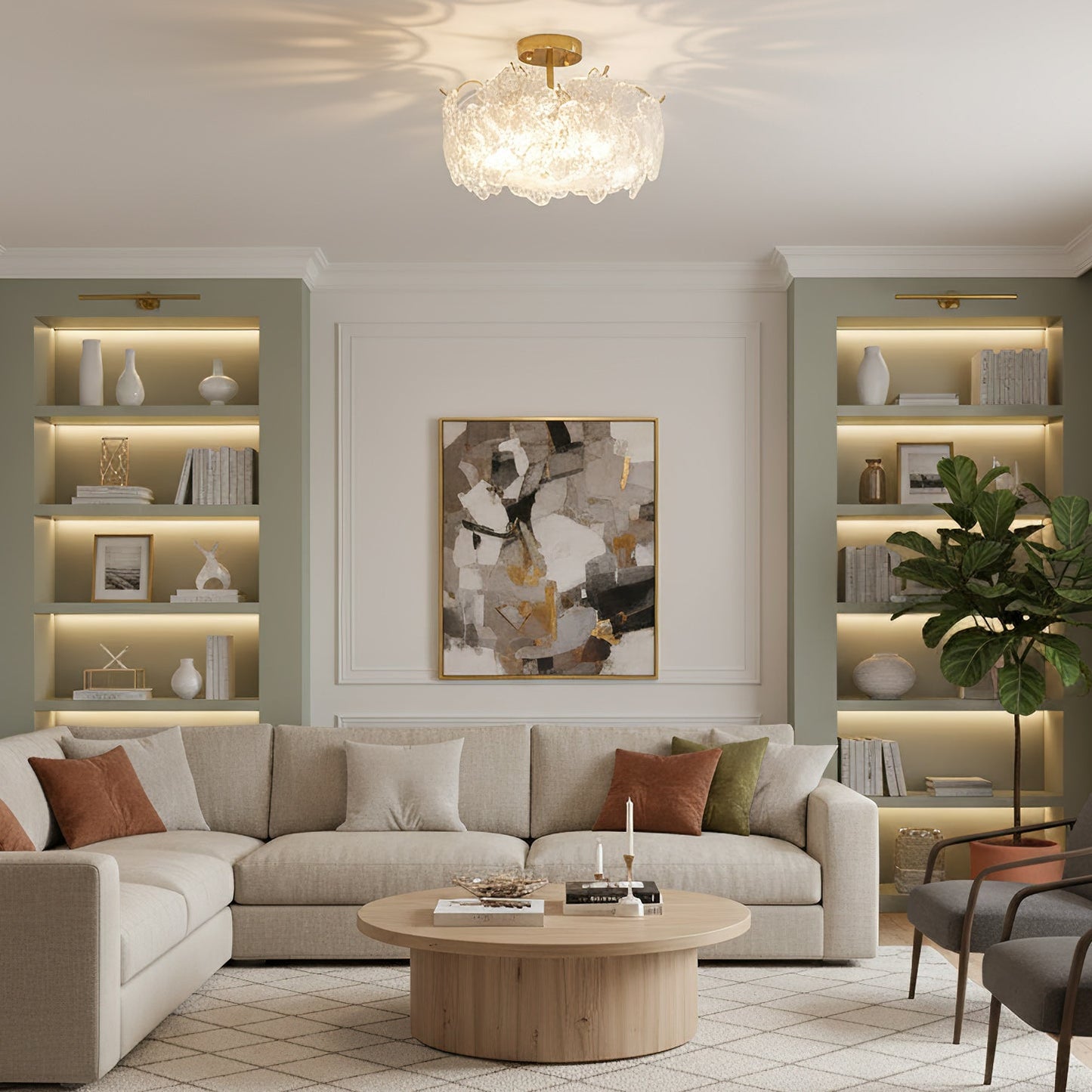 Four-Leaf Clover Glass Ceiling Lamp