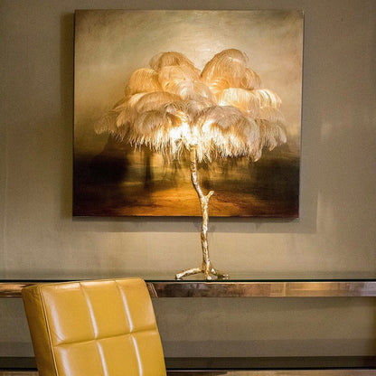 Ostrich Feather Table Lamp