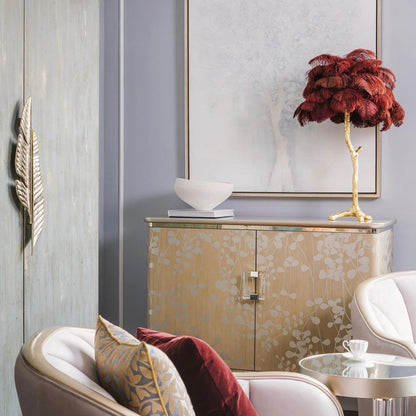 Ostrich Feather Table Lamp