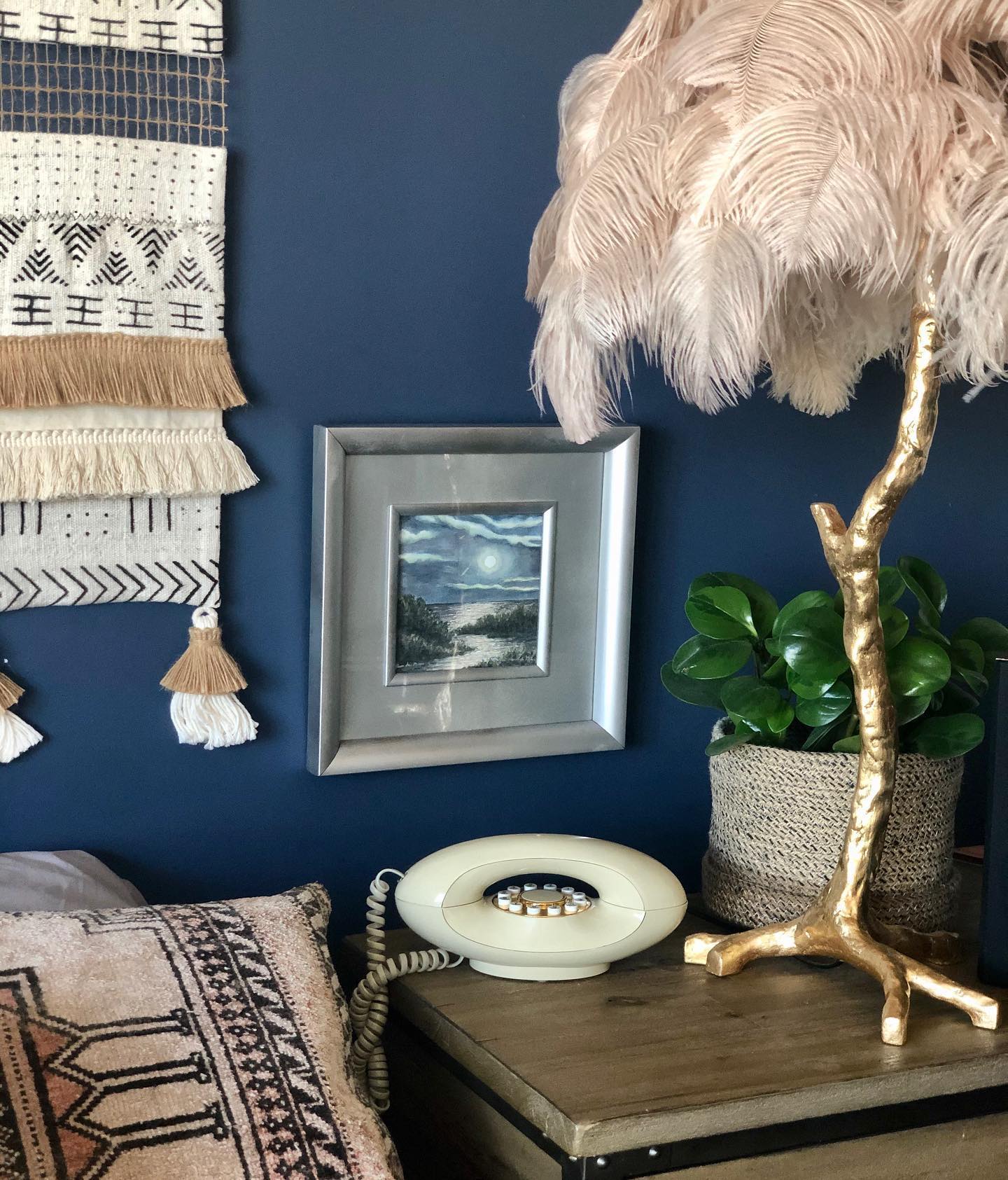 Ostrich Feather Table Lamp