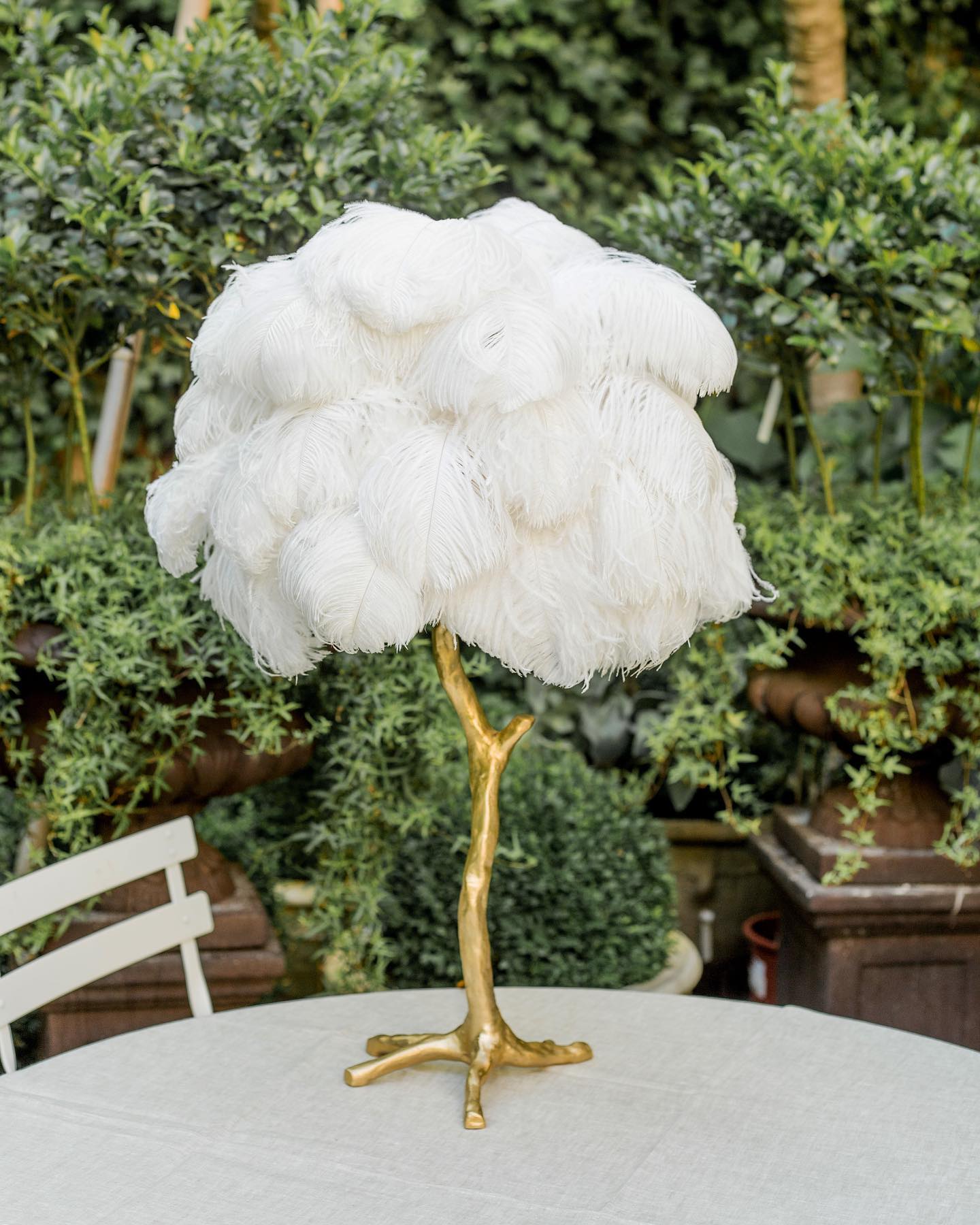 Ostrich Feather Table Lamp