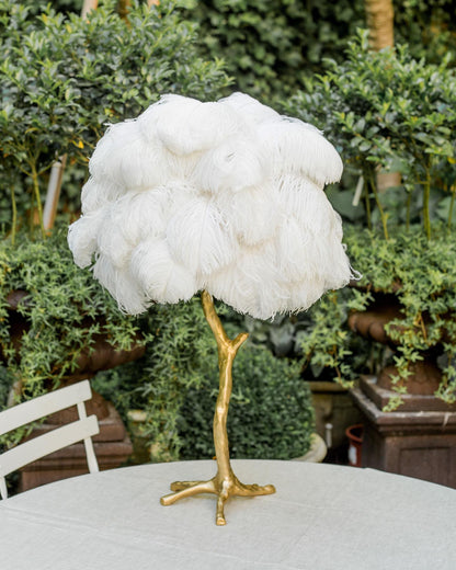 Ostrich Feather Table Lamp